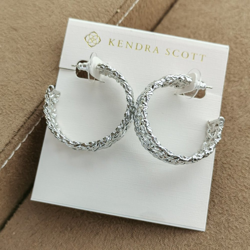 Kendra Scott Natalie Hoop Earrings Silver